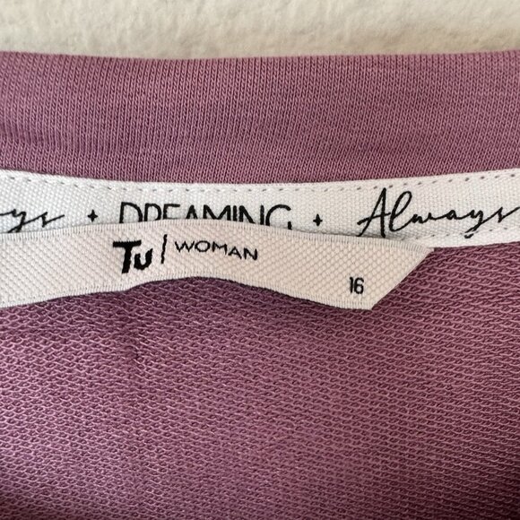 Tu Woman Mauve Short Sleeve Oversized Blouse T Shirt Size Large Buttery Soft - Picture 2 of 4